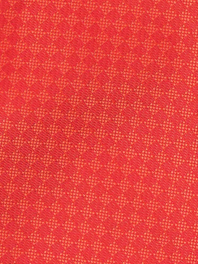Orange Geometric Woven Cravat & Pocket Square Set - TOSSIDO