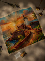 Orange Goa Aguada Fort City Scarf - TOSSIDO