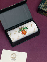 Orange & Green Leaf Wing Bee Brooch