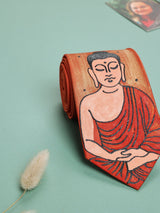 Orange Hand - Painted Woven Necktie - Buddha - TOSSIDO