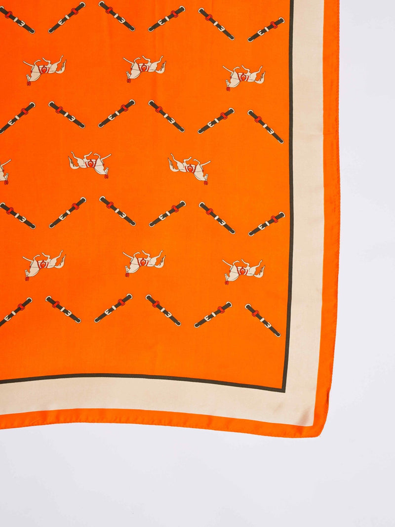 Orange Horse & Belt Printed Stole - TOSSIDO