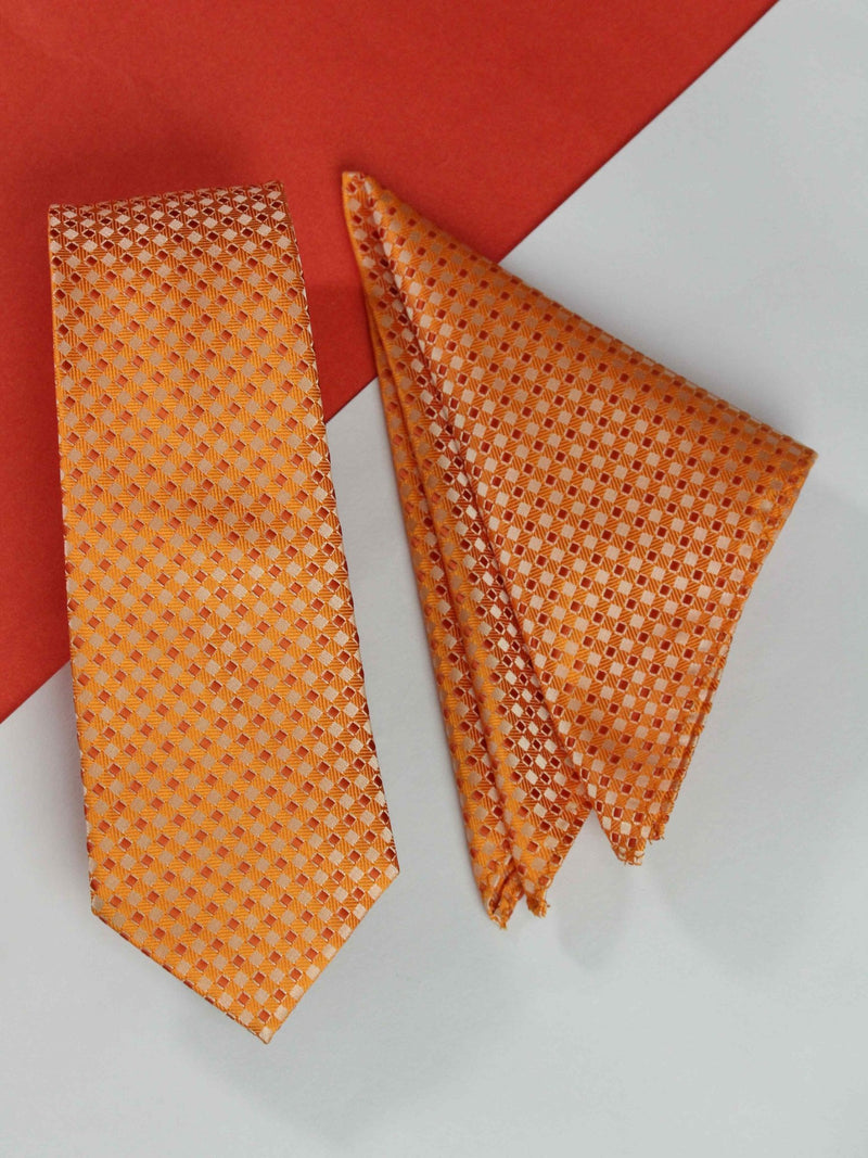 Orange Necktie & Pocket Square Giftset - TOSSIDO