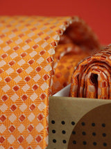 Orange Necktie & Pocket Square Giftset - TOSSIDO