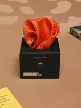Orange Paisley Jacquard Pocket Square - TOSSIDO