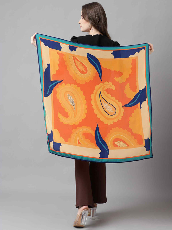 Orange Paisley Scarf & Scarf Bag Set - TOSSIDO