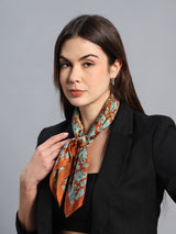 Orange Paisley Short Scarf - TOSSIDO