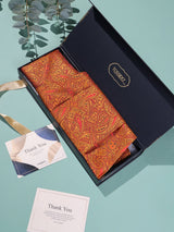 Orange Paisley Woven Cravat & Pocket Square Set - TOSSIDO