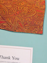 Orange Paisley Woven Cravat & Pocket Square Set - TOSSIDO