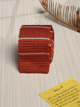 Orange Stripe Silk Knitted Necktie - TOSSIDO