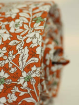 Orange & White Floral Skinny Necktie - TOSSIDO