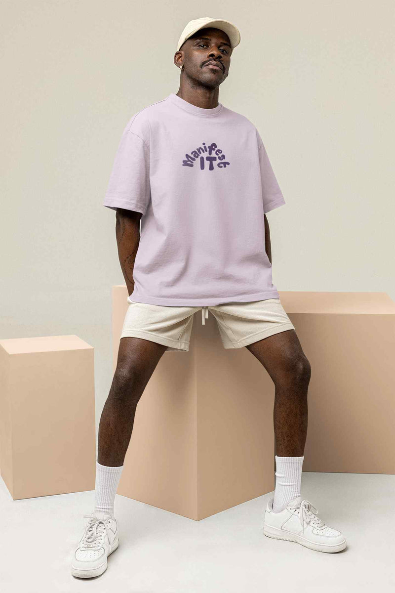 Manifest It Purple Oversized Tee