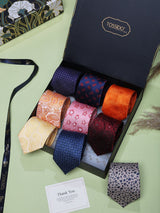 Paisley & Floral Woven Neckties – 9 Piece Gift Set - TOSSIDO
