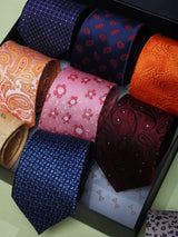 Paisley & Floral Woven Neckties – 9 Piece Gift Set - TOSSIDO