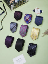 Paisley & Geometric Woven Neckties – 9 Piece Gift Set - TOSSIDO