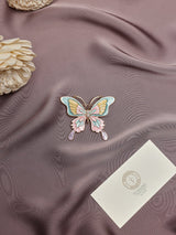 Pastel Enamel Butterfly Pearl Brooch - TOSSIDO