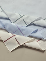 Pastel Fine Line Check Cotton Handkerchief Set - TOSSIDO