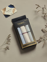 Pastel Fine Line Check Cotton Handkerchief Set - TOSSIDO