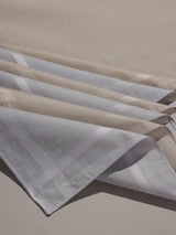 Pastel Grey & Beige Border Cotton Handkerchief Set - TOSSIDO