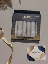 Pastel Grey & Beige Border Cotton Handkerchief Set - TOSSIDO