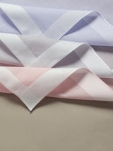 Pastel Panel Border Cotton Handkerchief Set - TOSSIDO