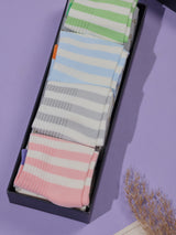 Pastel Stripe Ankle Socks – Pack of 4