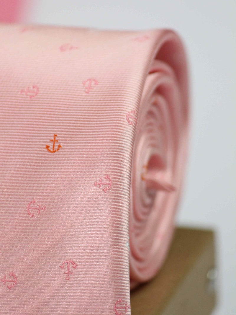 Peach Anchor Woven Necktie - TOSSIDO