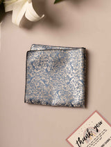 Peach & Blue Floral Jacquard Pocket Square - TOSSIDO