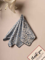 Peach & Blue Floral Jacquard Pocket Square - TOSSIDO