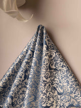 Peach & Blue Floral Jacquard Pocket Square - TOSSIDO