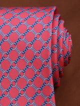 Peach Check Printed Necktie - TOSSIDO