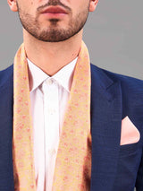 Peach Floral Reversible Stole & Pocket Square Set - TOSSIDO