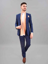Peach Floral Reversible Stole & Pocket Square Set - TOSSIDO