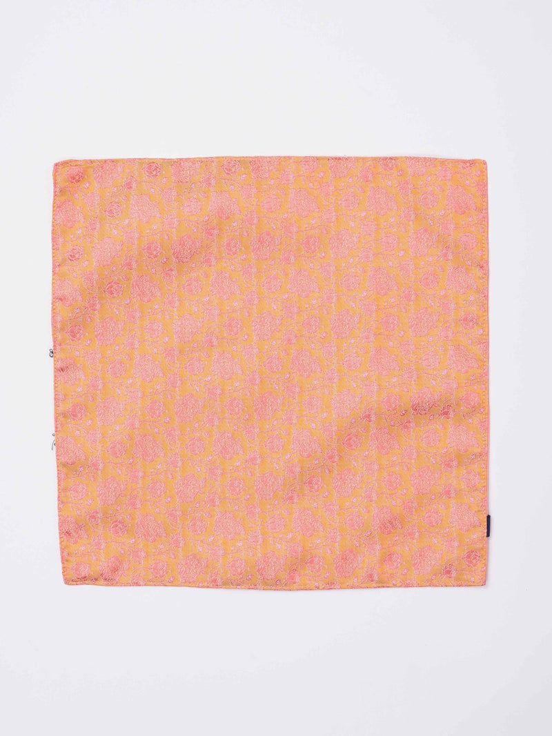 Peach Floral Reversible Stole & Pocket Square Set - TOSSIDO