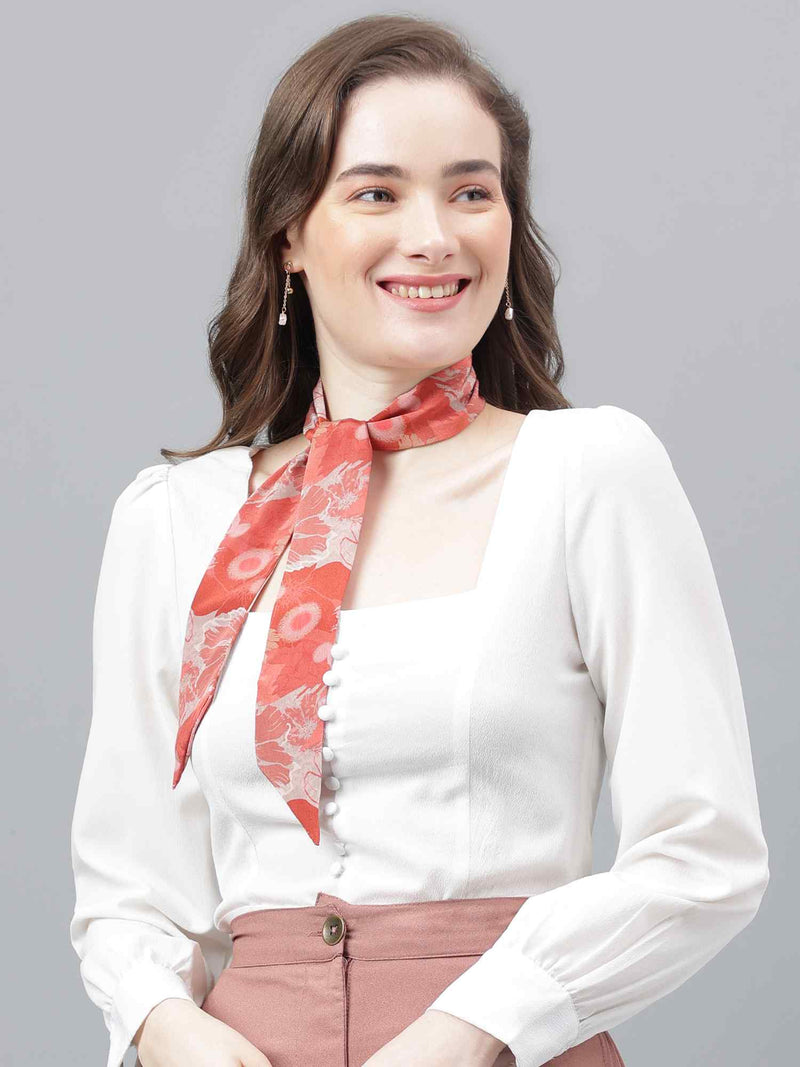 Peach Floral Scarf & Scarf Bag Set - TOSSIDO