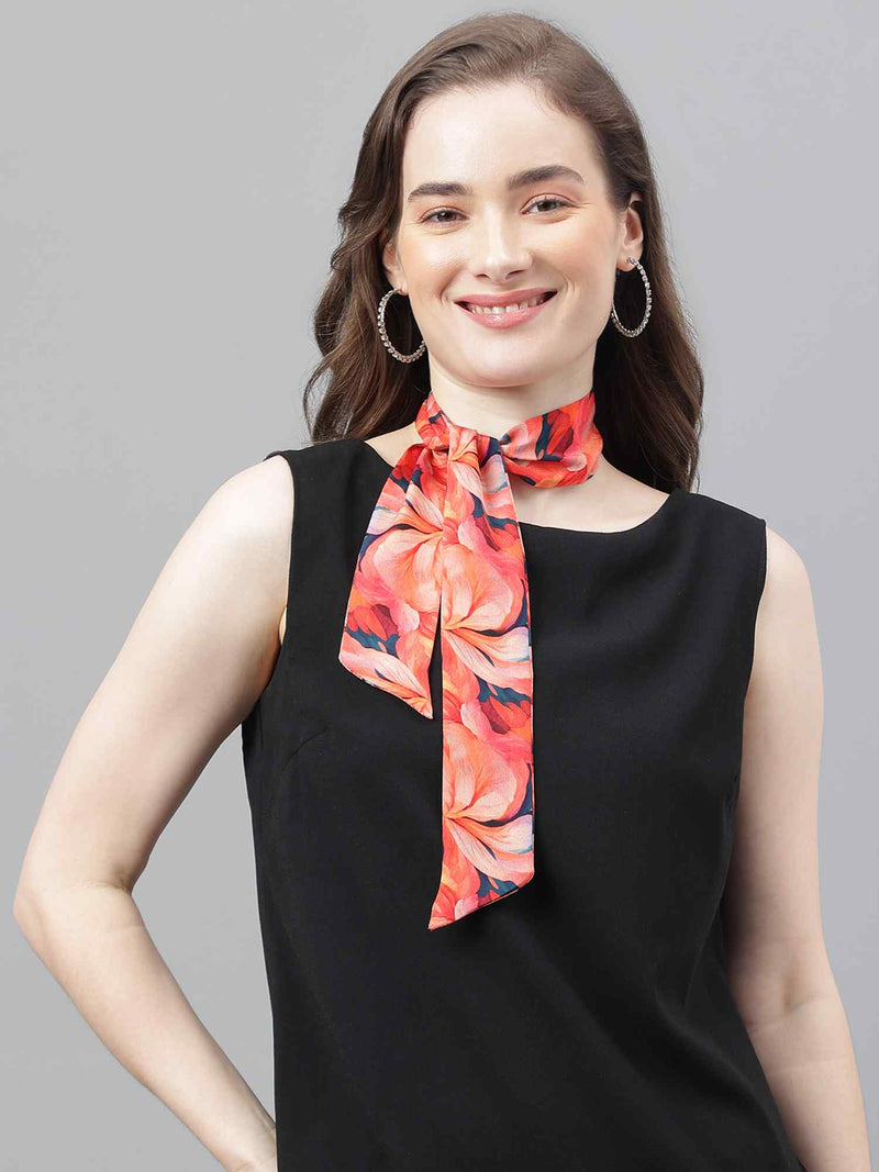 Peach Floral Scarf & Scarf Bag Set - TOSSIDO