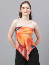 Peach Floral Scarf & Scarf Bag Set - TOSSIDO