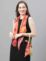 Peach Floral Scarf & Scarf Bag Set - TOSSIDO