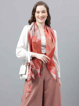 Peach Floral Scarf & Scarf Bag Set - TOSSIDO