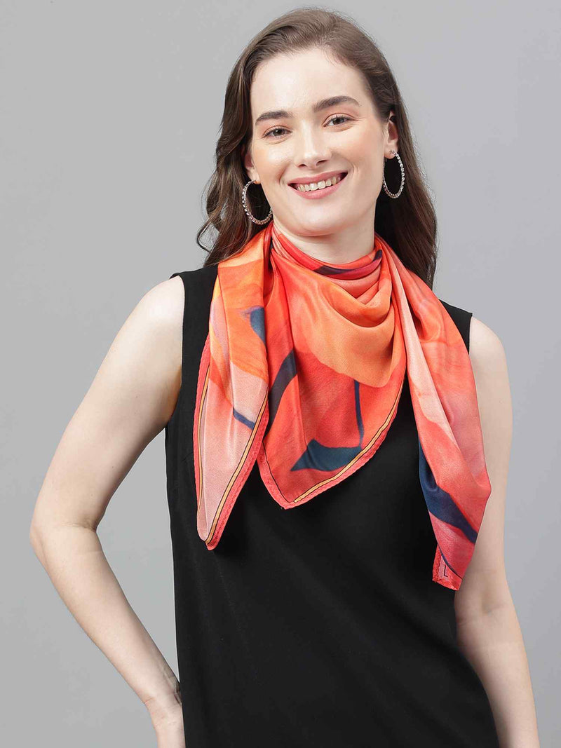Peach Floral Scarf & Scarf Bag Set - TOSSIDO