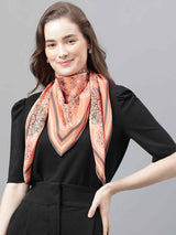 Peach Geometric Scarf & Scarf Bag Set - TOSSIDO