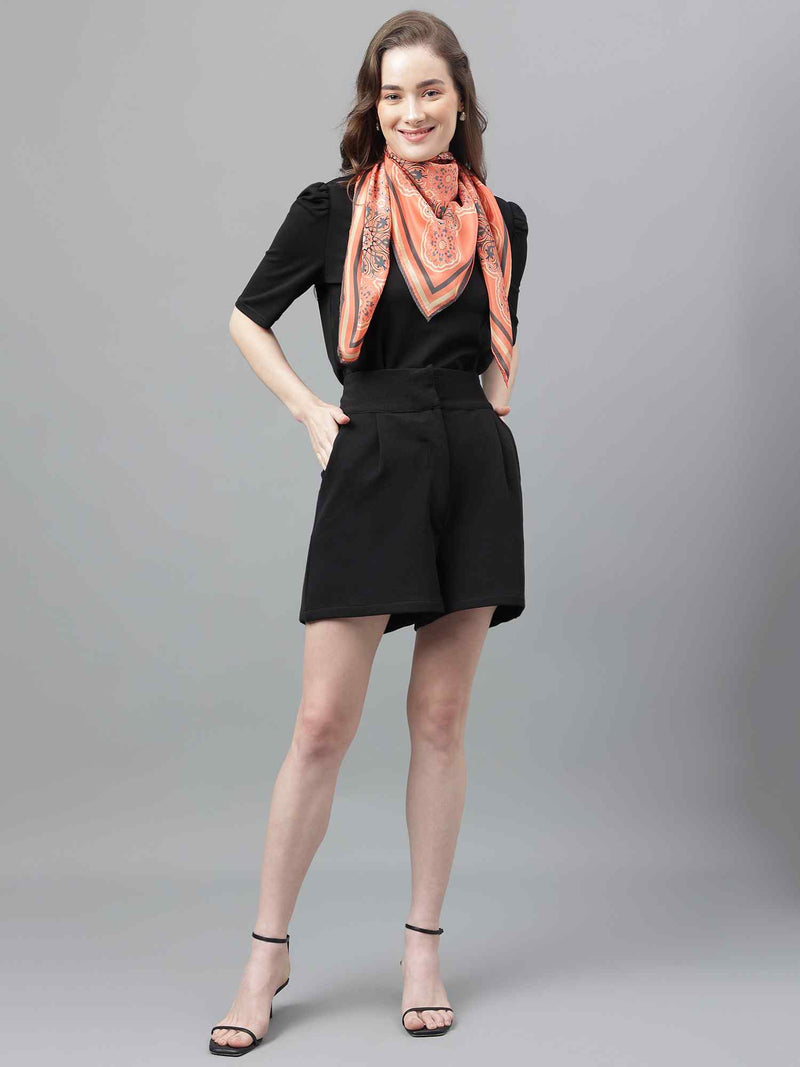 Peach Geometric Scarf & Scarf Bag Set - TOSSIDO