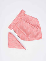 Peach Paisley Woven Cravat & Pocket Square Set - TOSSIDO