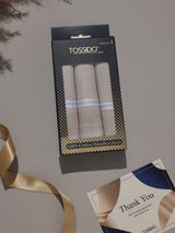 Peach Pastel Border Stripe Cotton Handkerchief Set