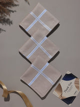 Peach Pastel Border Stripe Cotton Handkerchief Set