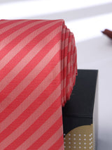 Peach Stripe Skinny Necktie - TOSSIDO