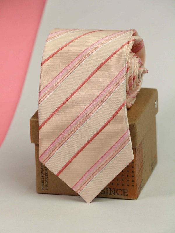 Peach Stripe Woven Necktie - TOSSIDO