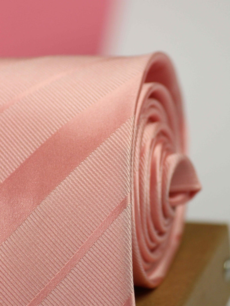 Peach Stripe Woven Necktie - TOSSIDO