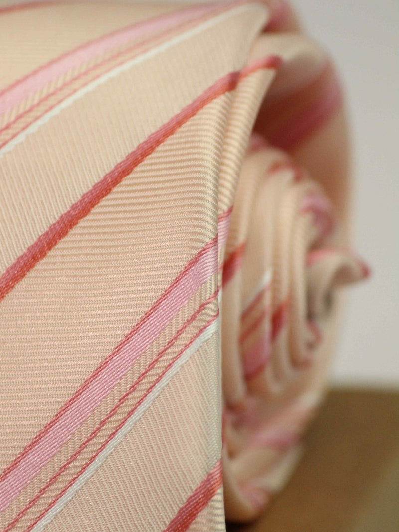 Peach Stripe Woven Necktie - TOSSIDO
