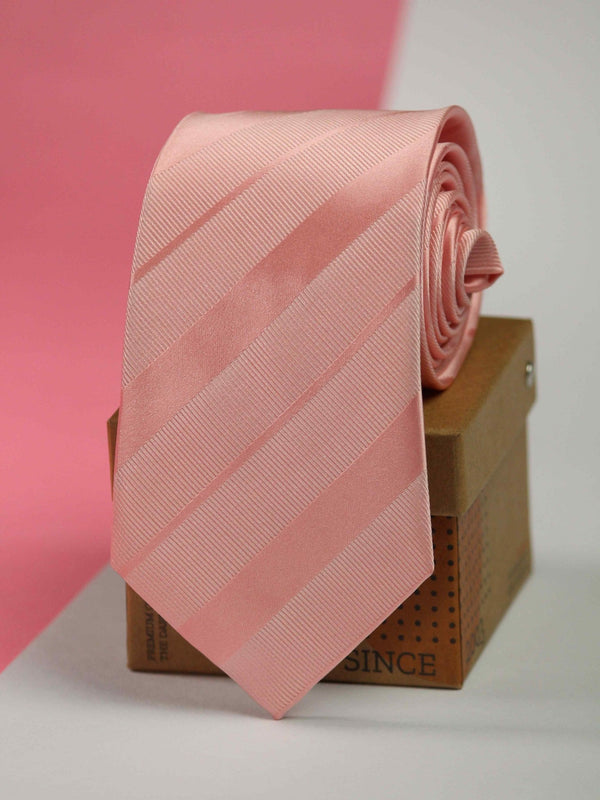 Peach Stripe Woven Necktie - TOSSIDO