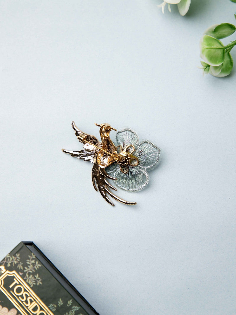 Peacock Bloom Pearl Brooch - TOSSIDO